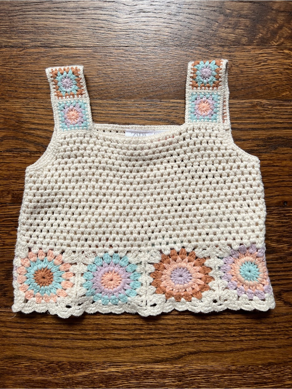 ZARA Cream Crochet Knit Top - Girls